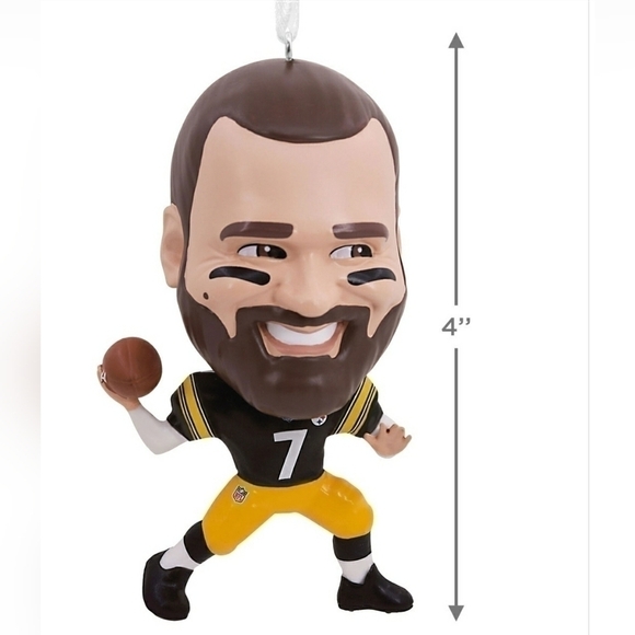 Nfl Pittsburgh Steelers Ben Roethlisberger Bobble Head Ornament NFLPA - Picture 4 of 16